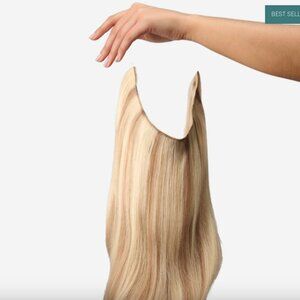 NWT Hidden Crown Halo Extensions - 18 inches - Cool Light Blonde w/ Lowlights